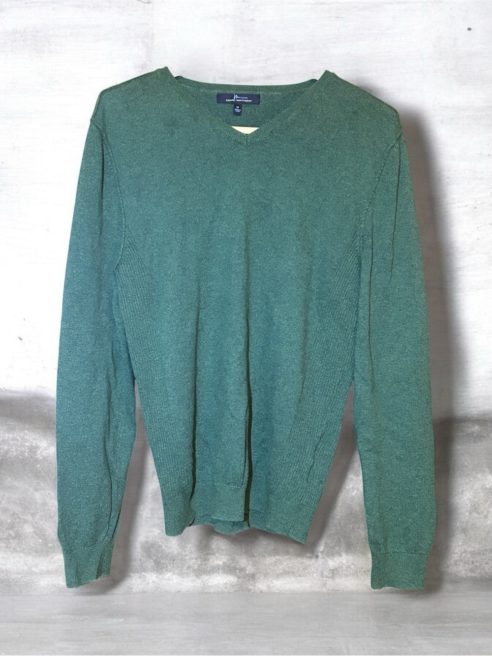 Marc Anthony Teal Green V-Neck Men’s Sweater